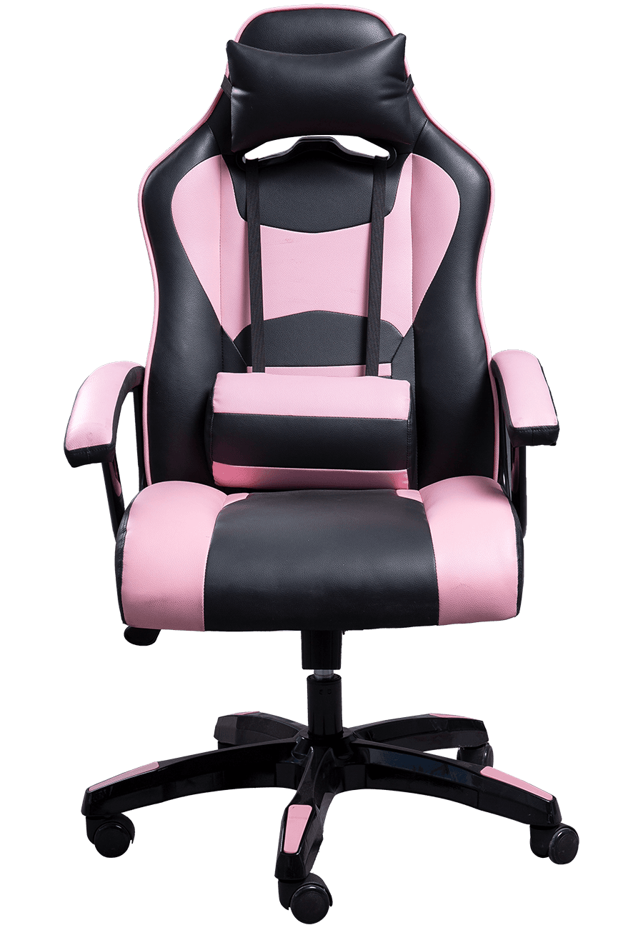 Superieure kwaliteit zwart roze PU lederen bureaustoel Comfortabel zittende PC Gamer Racing stoel