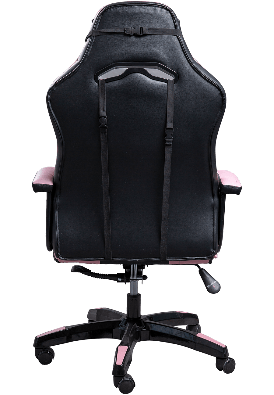 Superieure kwaliteit zwart roze PU lederen bureaustoel Comfortabel zittende PC Gamer Racing stoel details