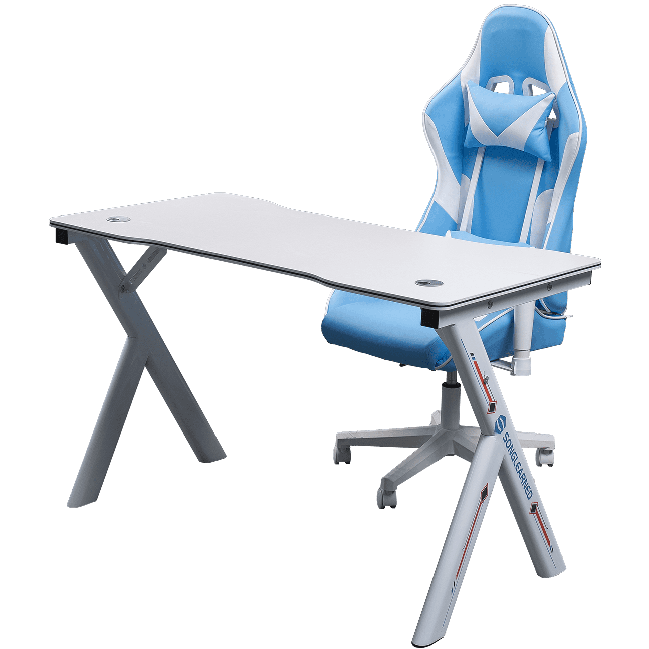 Gloednieuw populair waterbestendig wit R-vorm PC Gamer Home Office Gaming Desk