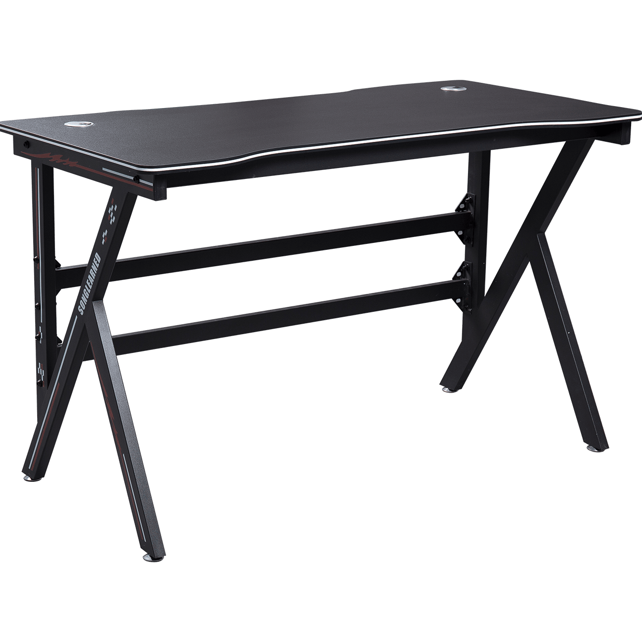 Duurzaam K-vormig gamingbureau Volledig ijzeren frame Office Home PC Gamer Desk details